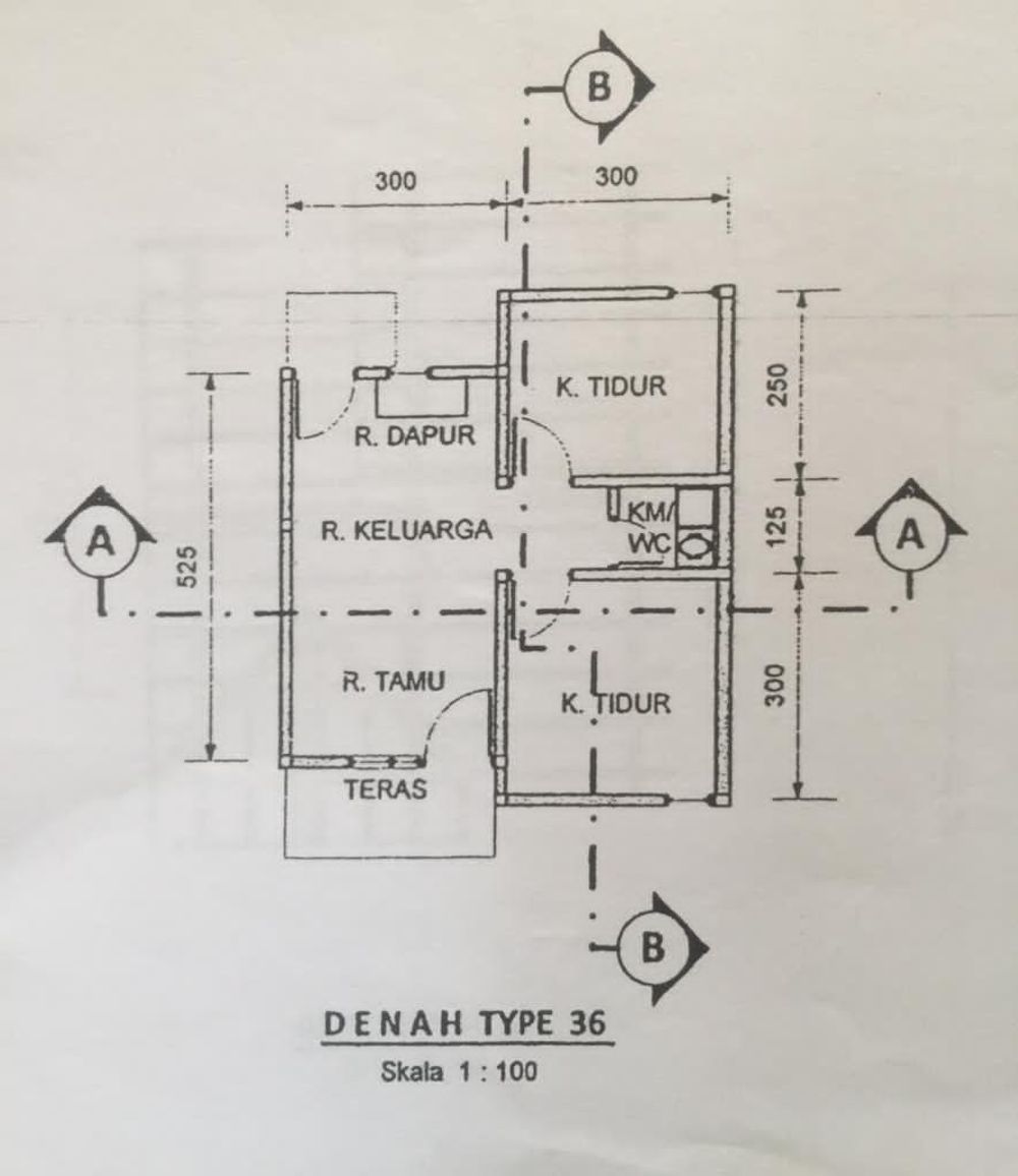 foto denah rumah tipe 36 perumahan Perumahan Bumi Permata Wunn