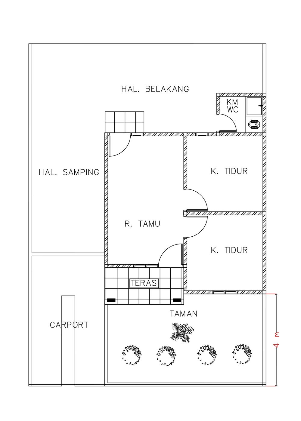 foto denah rumah tipe Permata 1 perumahan Permata Mendalo Regency
