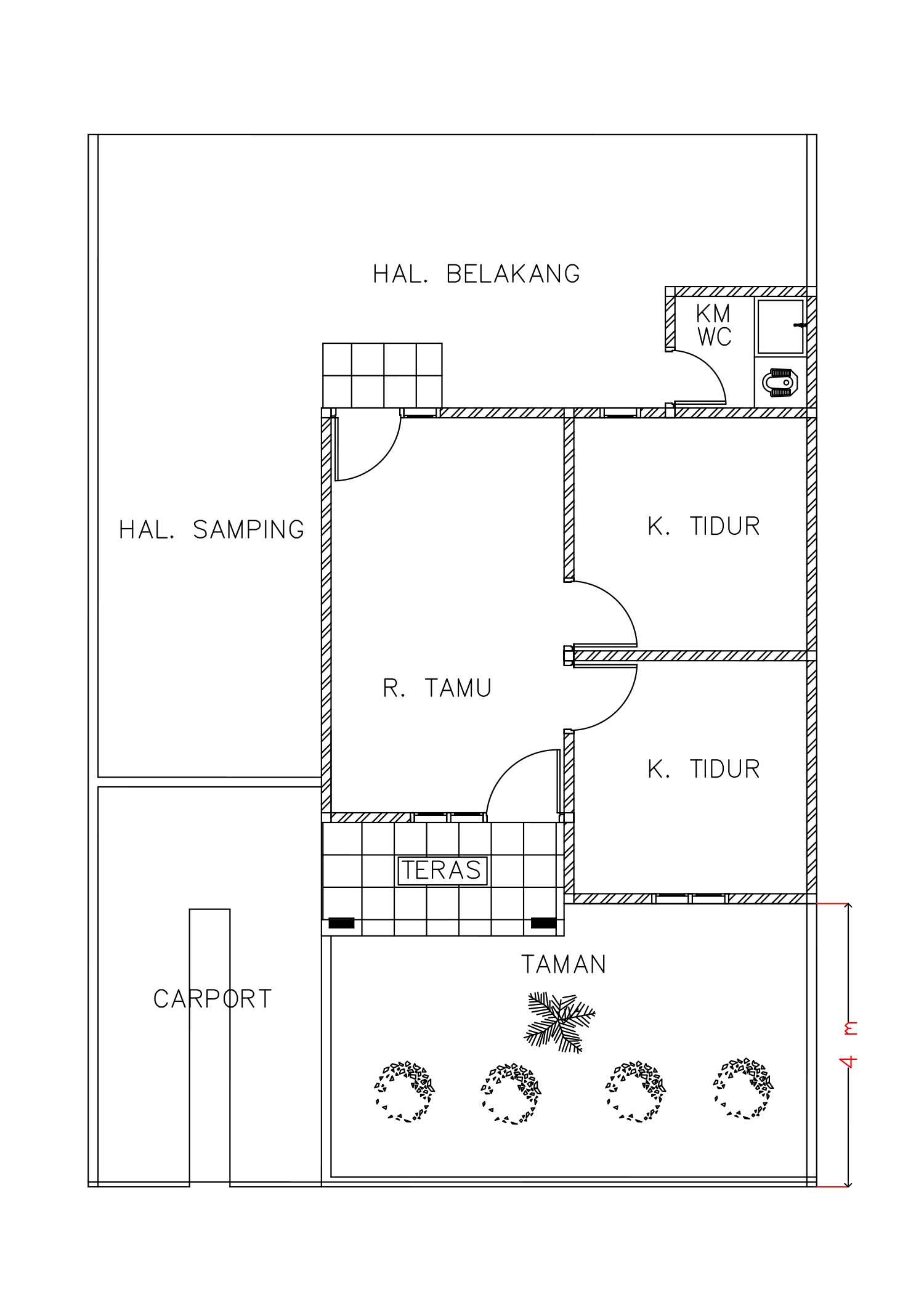 foto denah rumah tipe Permata 2 perumahan Permata Mendalo Regency