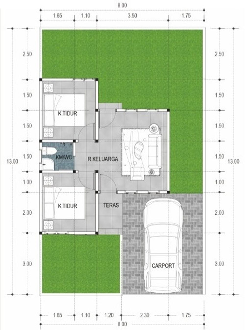 foto denah rumah tipe 36 perumahan Pintoe Jeumpa Residence