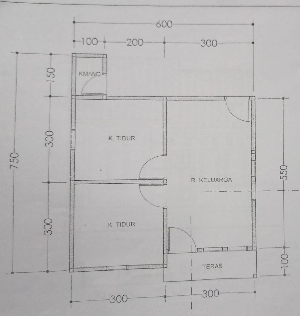 foto denah rumah tipe 36 perumahan Kharisma Swiss Residence