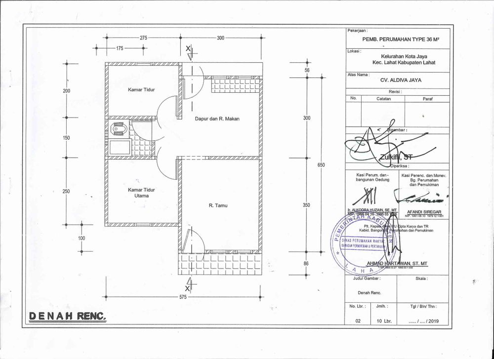 foto denah rumah tipe 36 perumahan Griya Aldiva Jaya