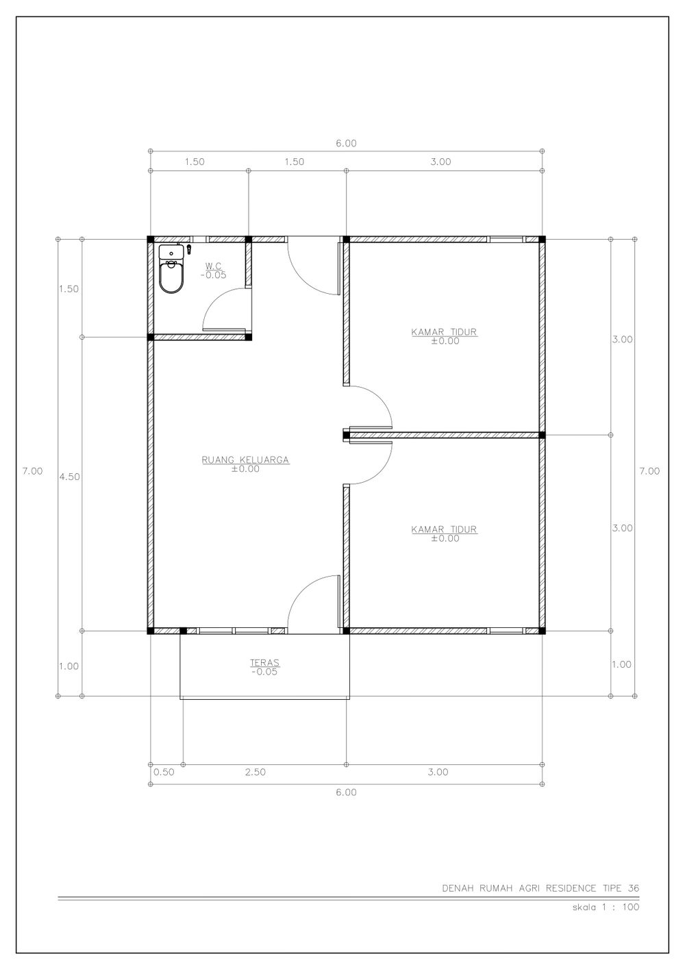 foto denah rumah tipe 36 Harga 153.000.000 perumahan Agri's Residence 2