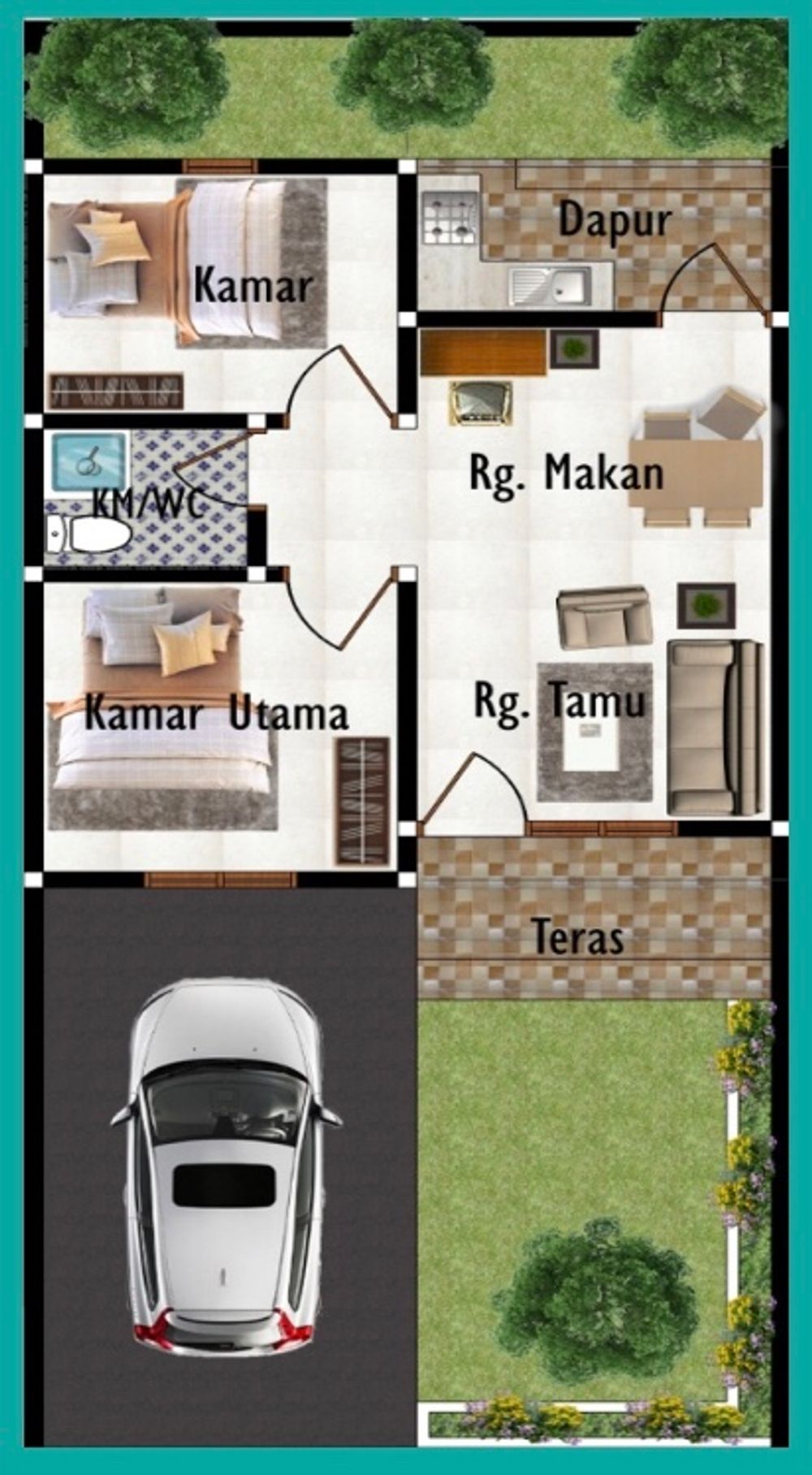 foto denah rumah tipe 36 perumahan Marendal Village