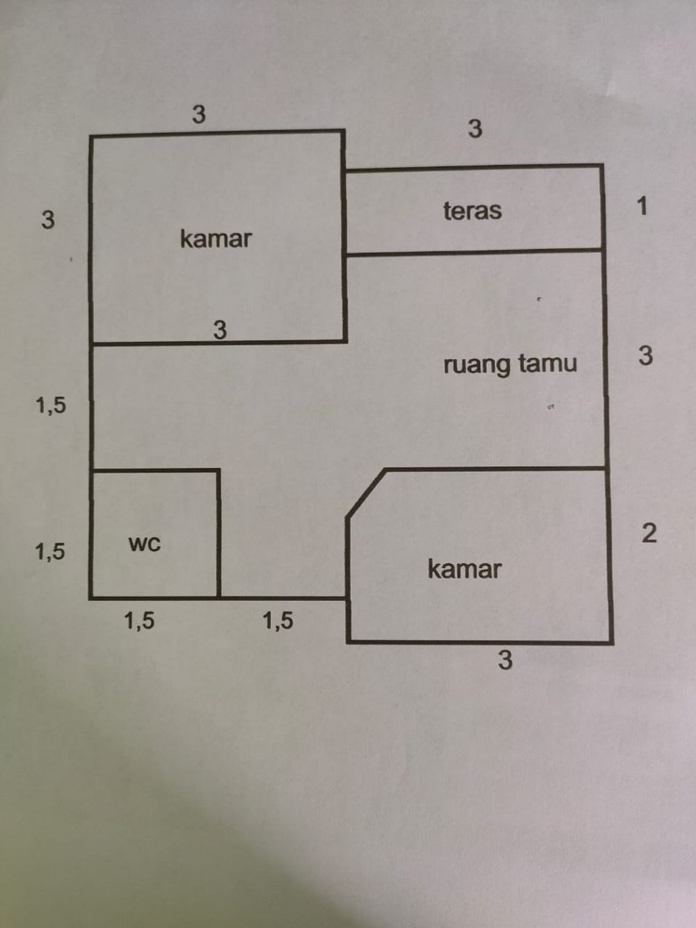 foto denah rumah tipe 36 perumahan Griya Syabil Kurnia