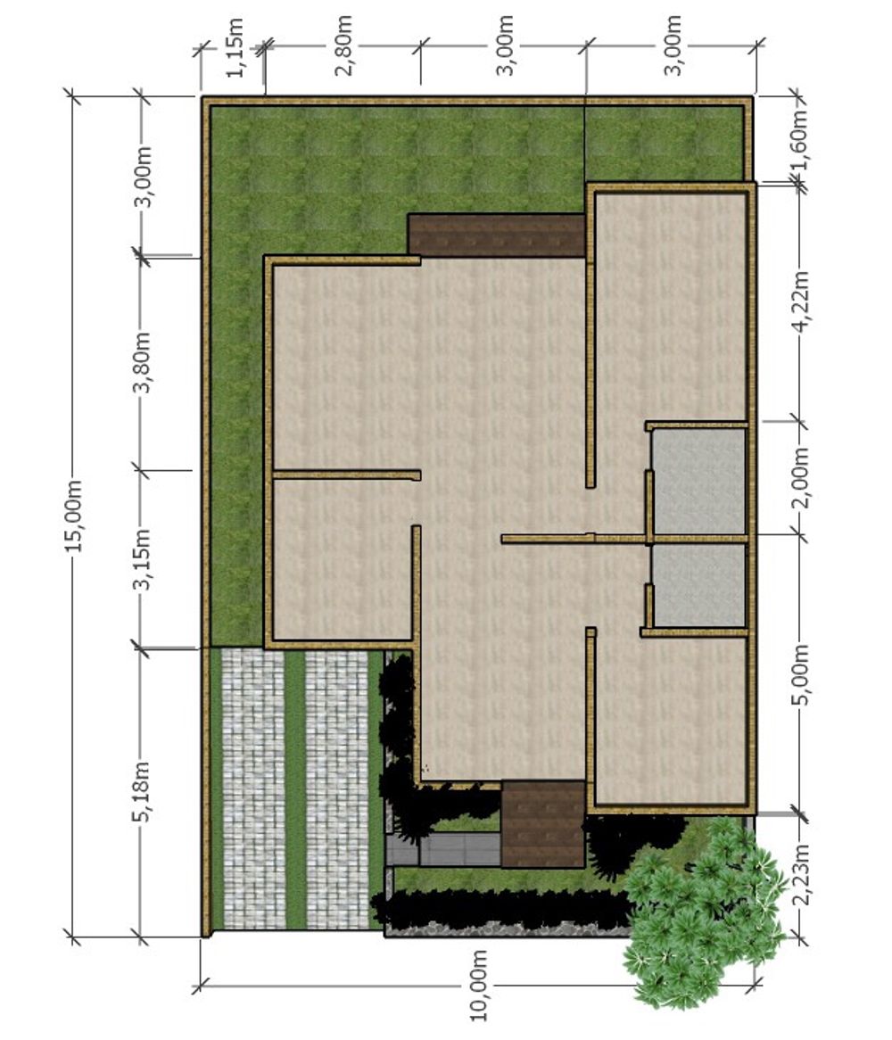 foto denah rumah tipe 80/150 perumahan CINTARATU RESIDENCE