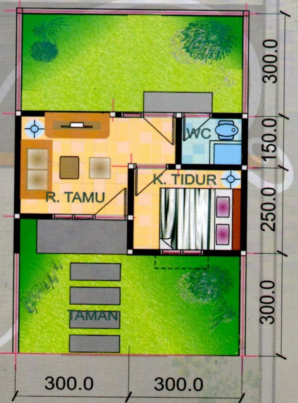 foto denah rumah tipe 22B perumahan Perum Griya Buana Prigi