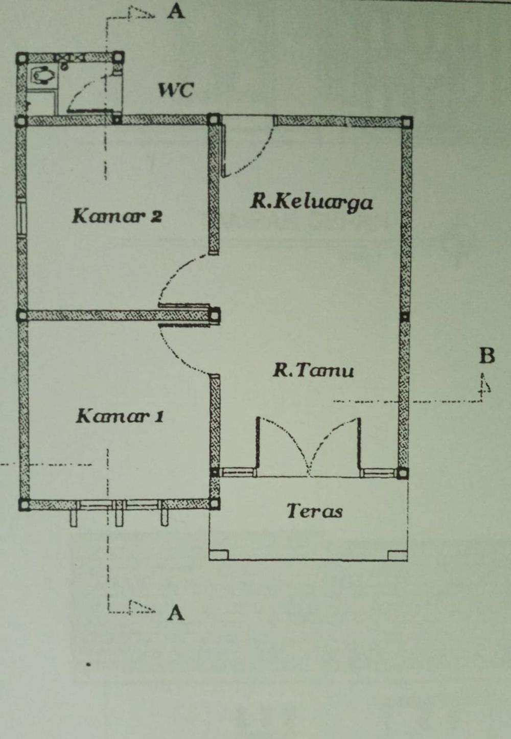 foto denah rumah tipe 36/120 perumahan Mulia indah asri