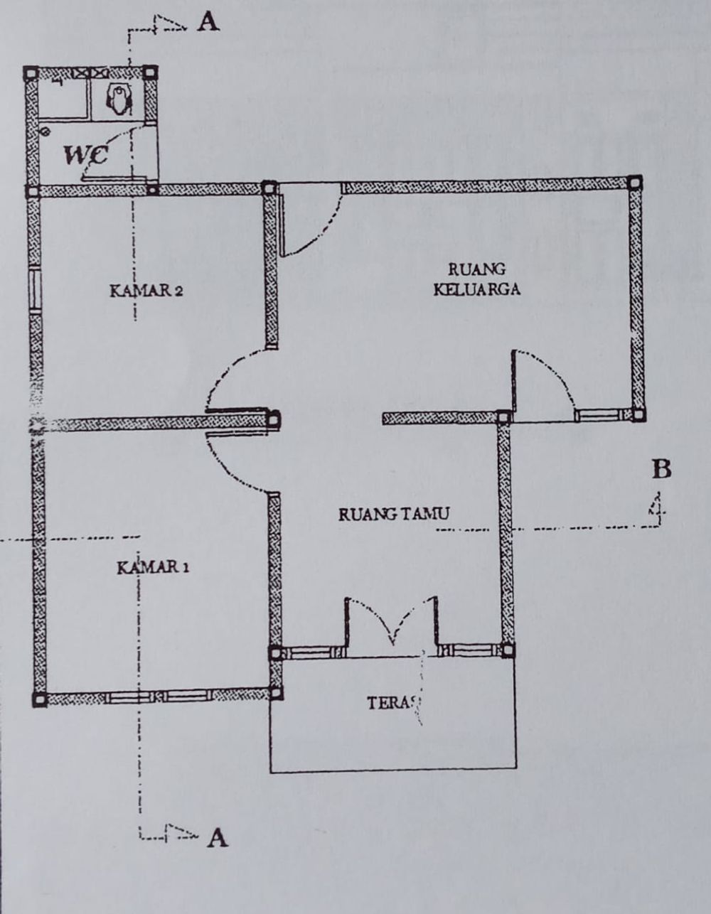 foto denah rumah tipe 45 perumahan Mulia indah asri