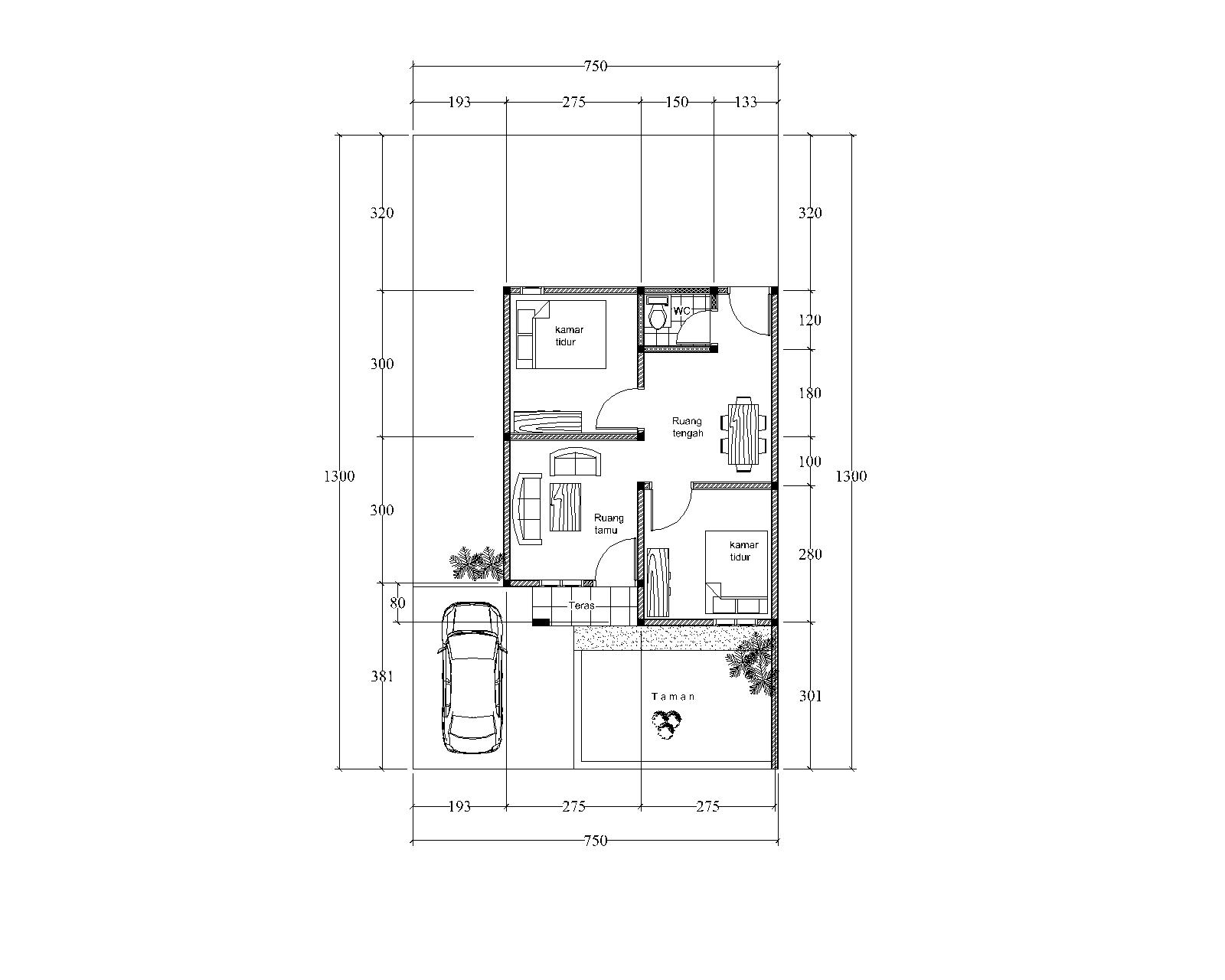 foto denah rumah tipe 36/96 perumahan Bumi Praja Residence