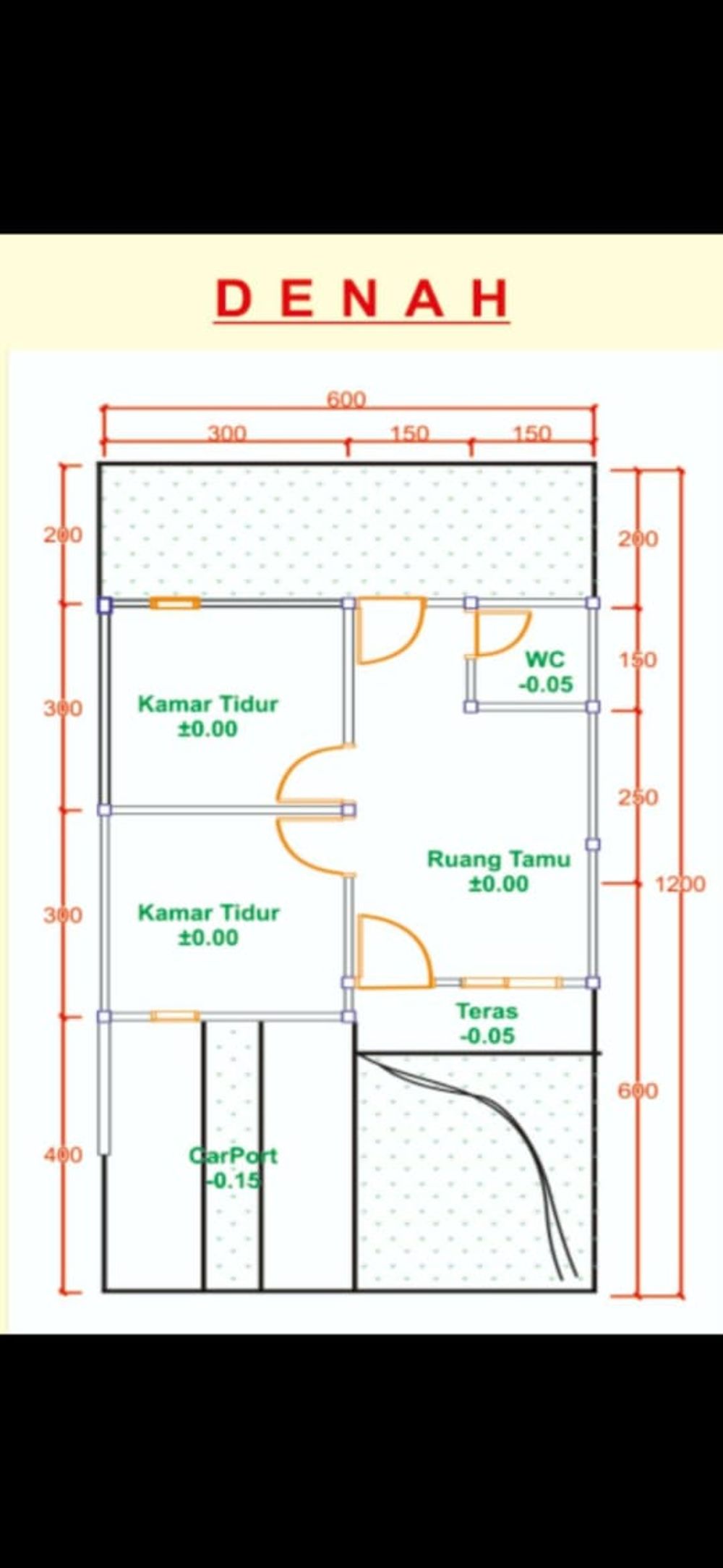 foto denah rumah tipe 36/84 perumahan MARIO NANGGALA RAYA
