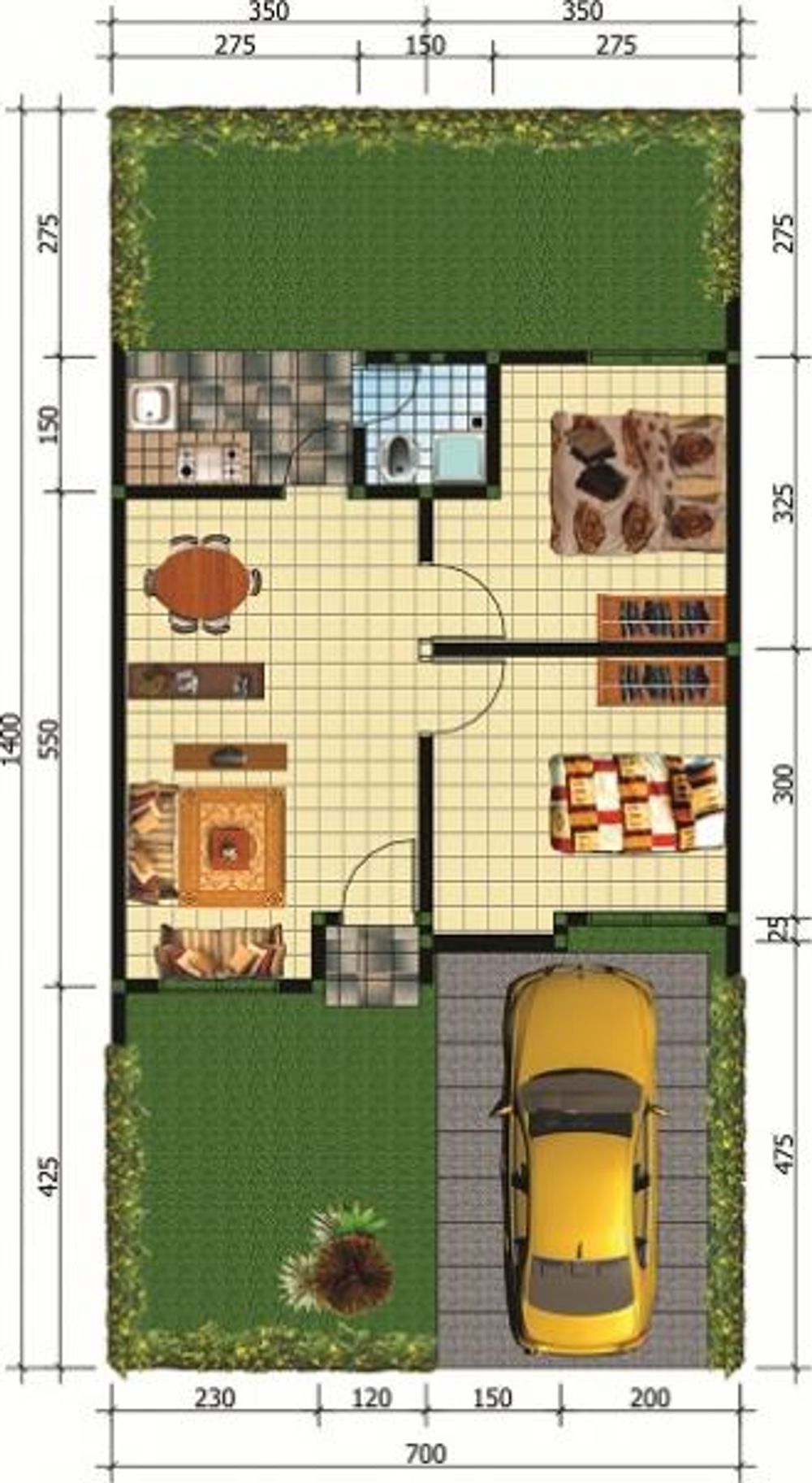 foto denah rumah tipe 30/60 perumahan GRIYA ELOK CISEENG