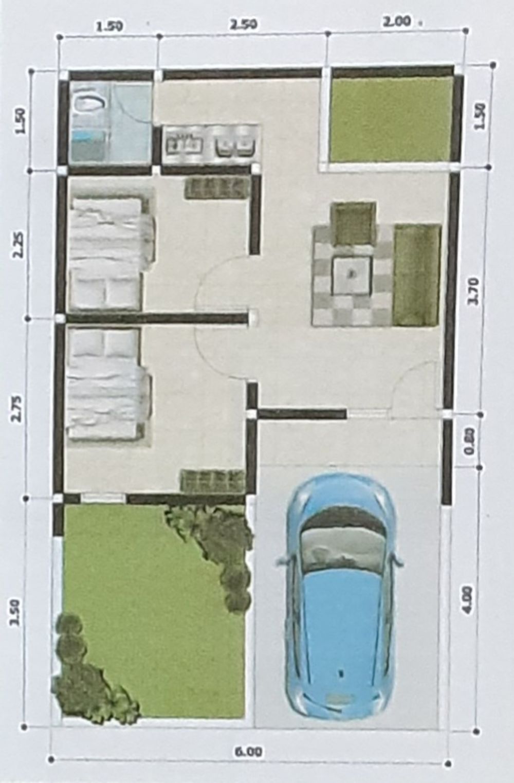 foto denah rumah tipe Srimahi Standar 2 perumahan Srimahi Residence Tahap 4