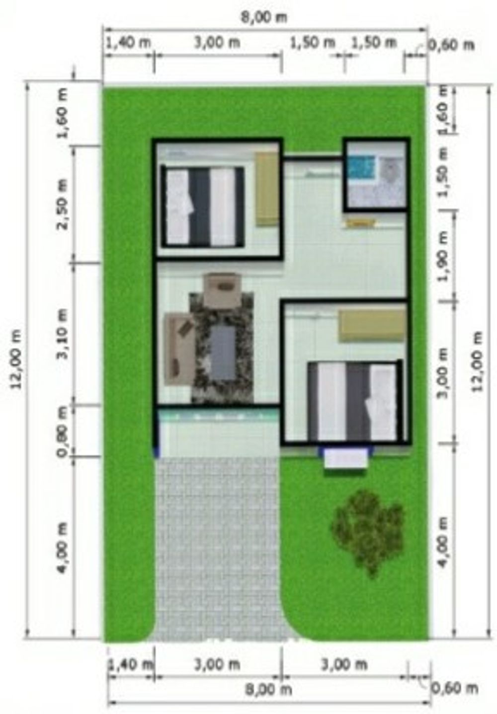 foto denah rumah tipe komersil perumahan Permata Mandiri Residence 2