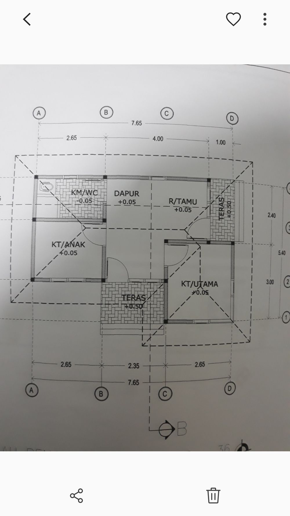 foto denah rumah tipe 36/100 perumahan Villa Mon Panah
