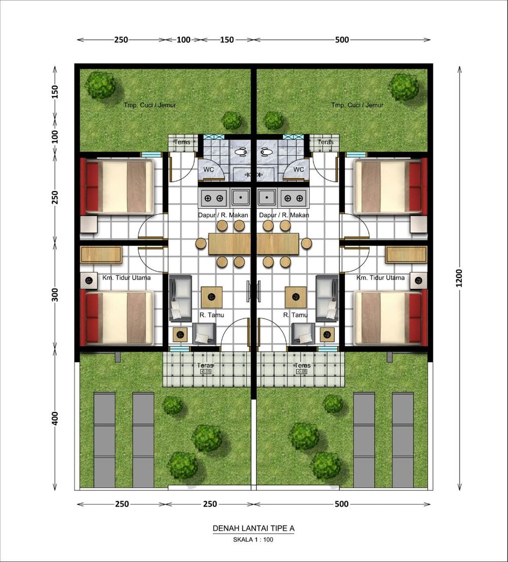 foto denah rumah tipe 30 perumahan SINAR INDAH 3