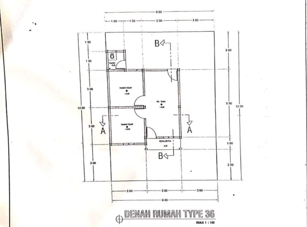 foto denah rumah tipe 36 perumahan GRIYA SAWANGAN ASRI 