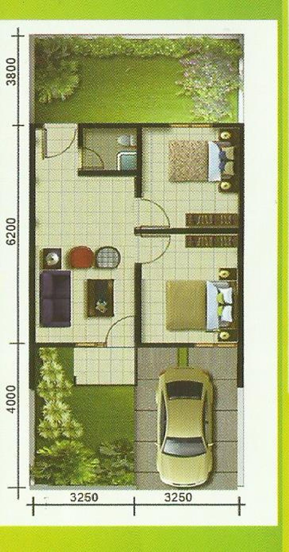 foto denah rumah tipe 42/91 perumahan PERUMAHAN LAGUNA RAYA RESIDENCE