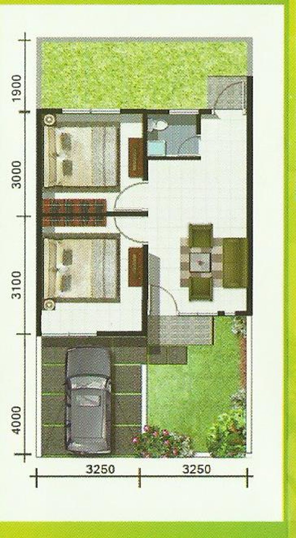 foto denah rumah tipe 38/78 perumahan PERUMAHAN LAGUNA RAYA RESIDENCE