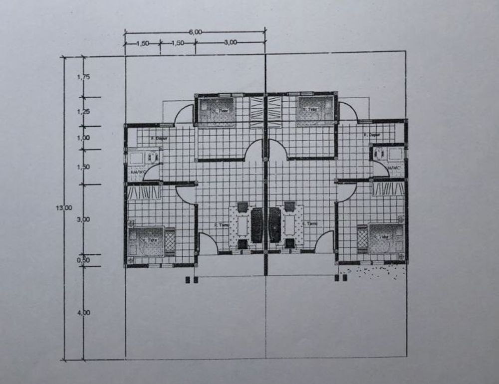 foto denah rumah tipe 36/78 perumahan AL FAZZA RESIDENCE