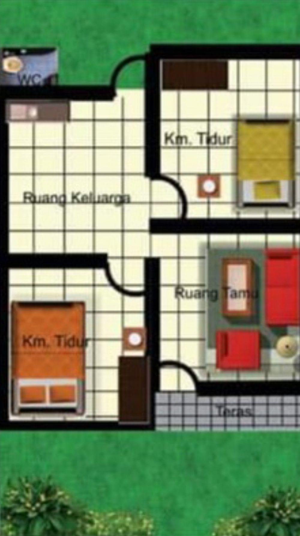 foto denah rumah tipe 36 perumahan TIARA RESIDENCE