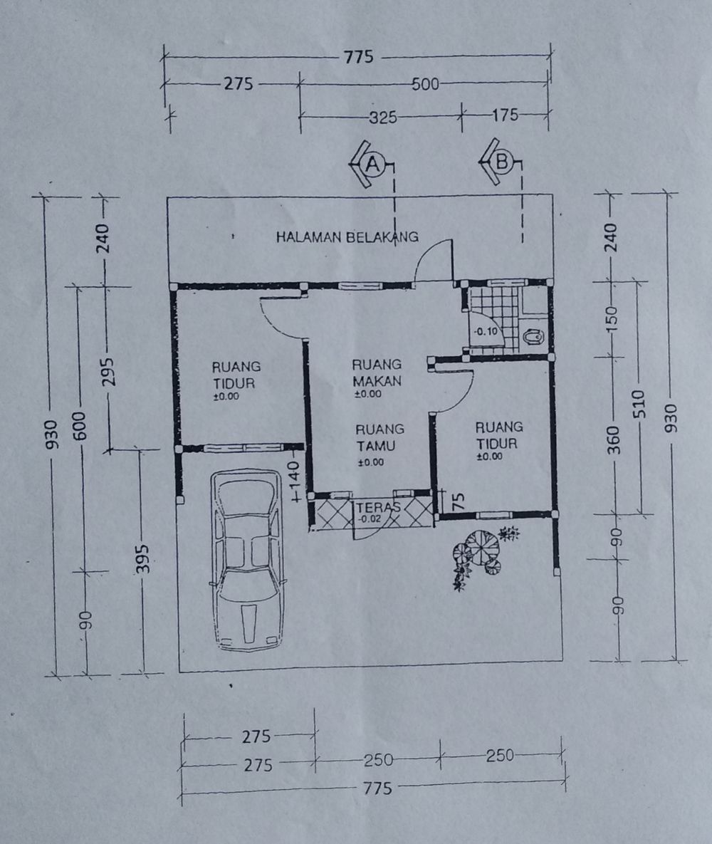 foto denah rumah tipe 36 perumahan Griya Krasak Permai