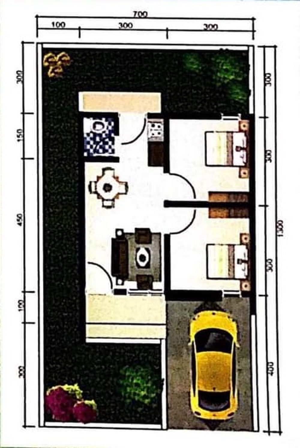 foto denah rumah tipe 36/91 perumahan GRAND MULIA RESIDENCE