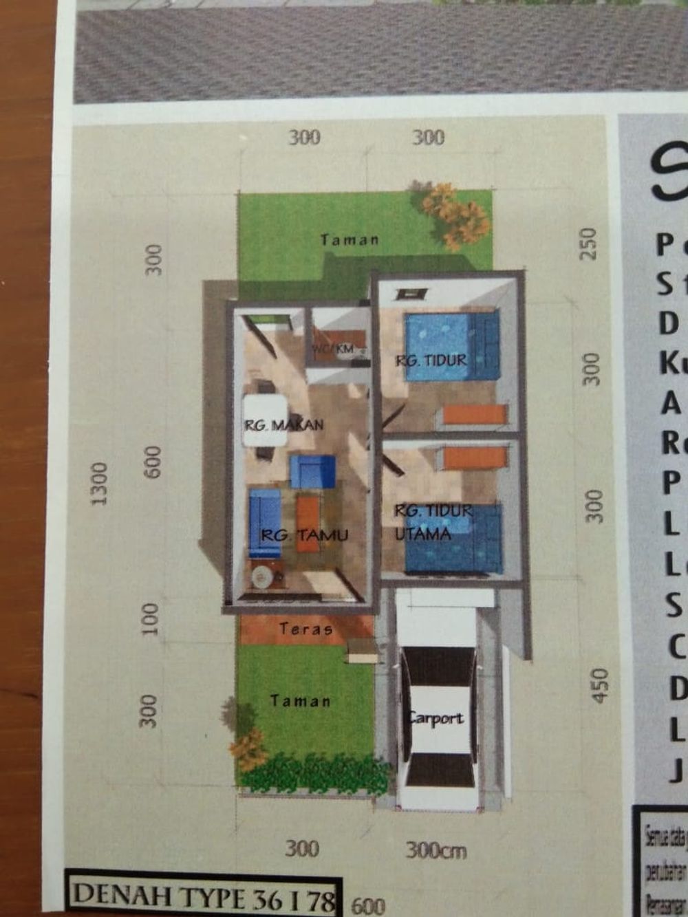 foto denah rumah tipe 36 perumahan VILLA CITRA INDAH II