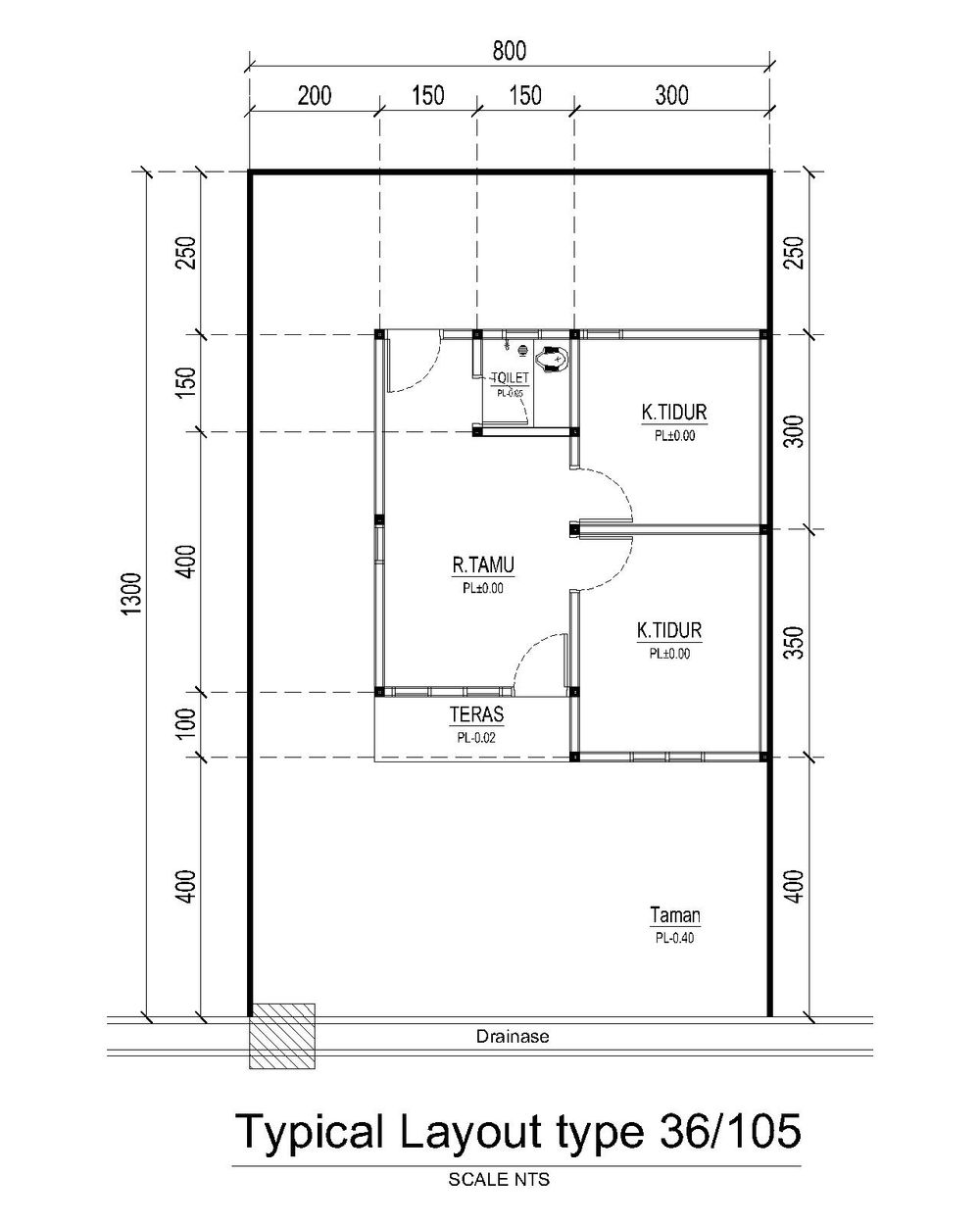 foto denah rumah tipe 36/105 perumahan Rangkiang Ventura Residence