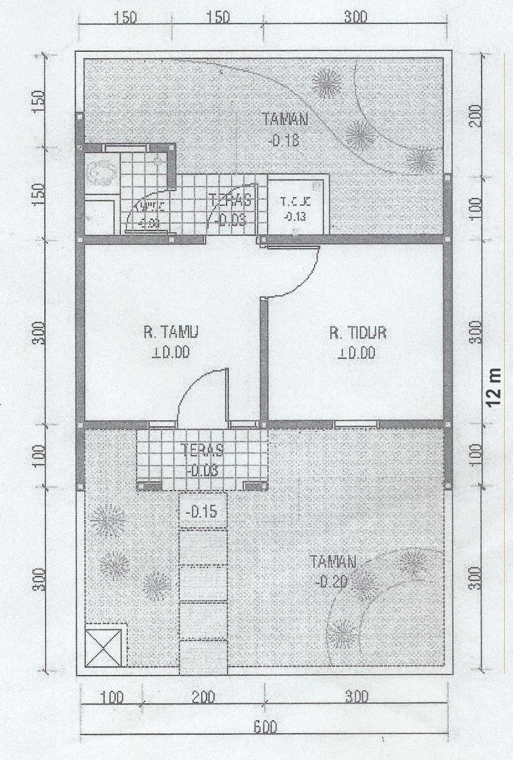 foto denah rumah tipe 22/72 perumahan GRAMAPURI PERSADA