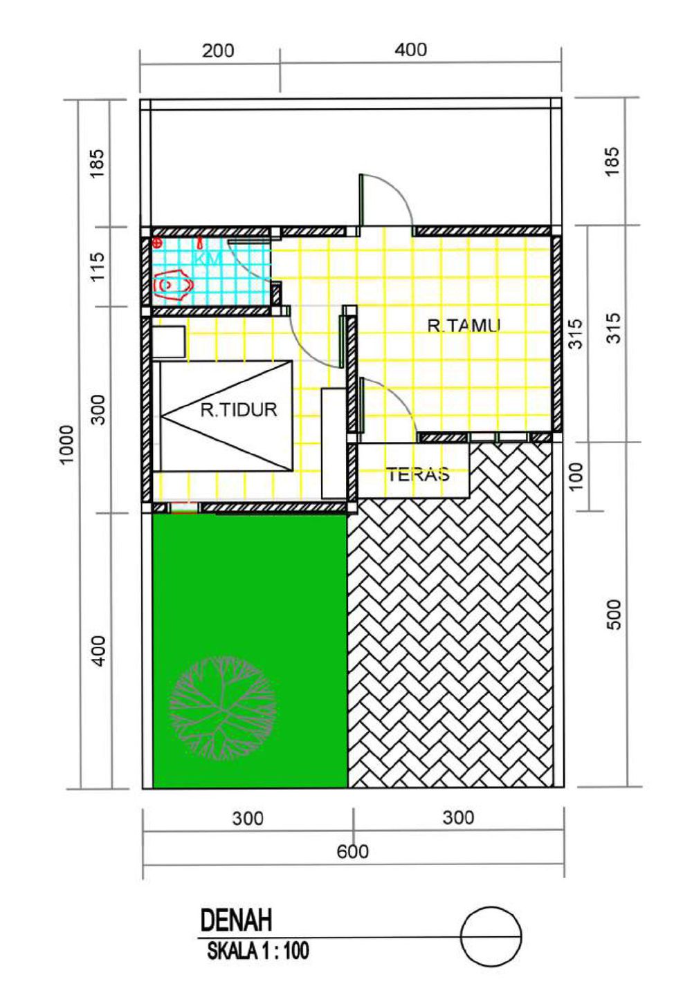 foto denah rumah tipe 22/60 perumahan TATAR ENDAH RESIDENCE