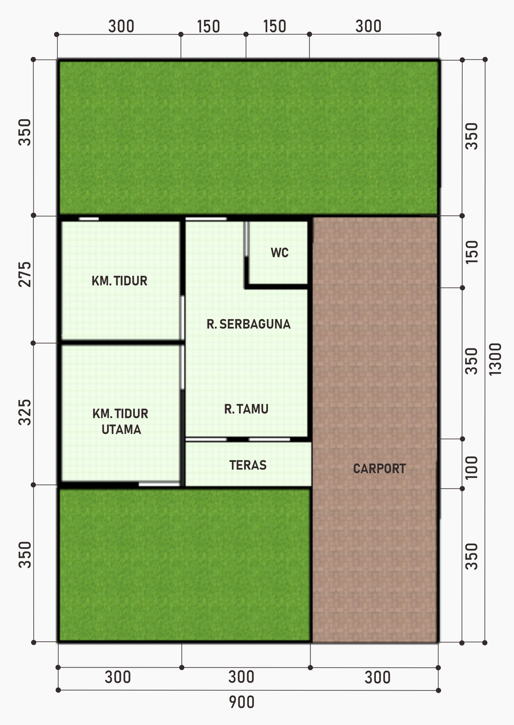 foto denah rumah tipe T.36 perumahan Bukit Hijau 2