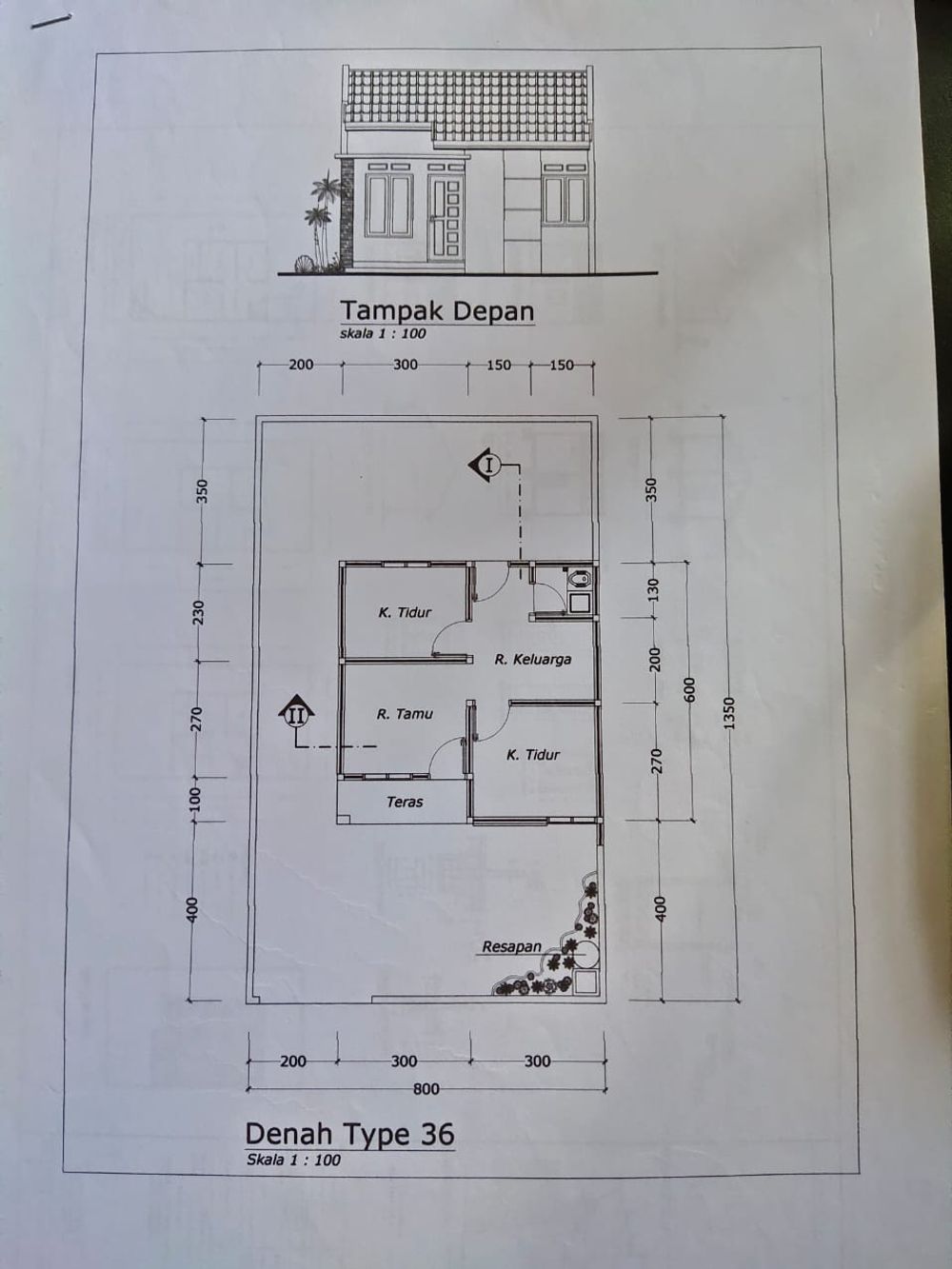 foto denah rumah tipe 36 perumahan GREEN TSABITHA