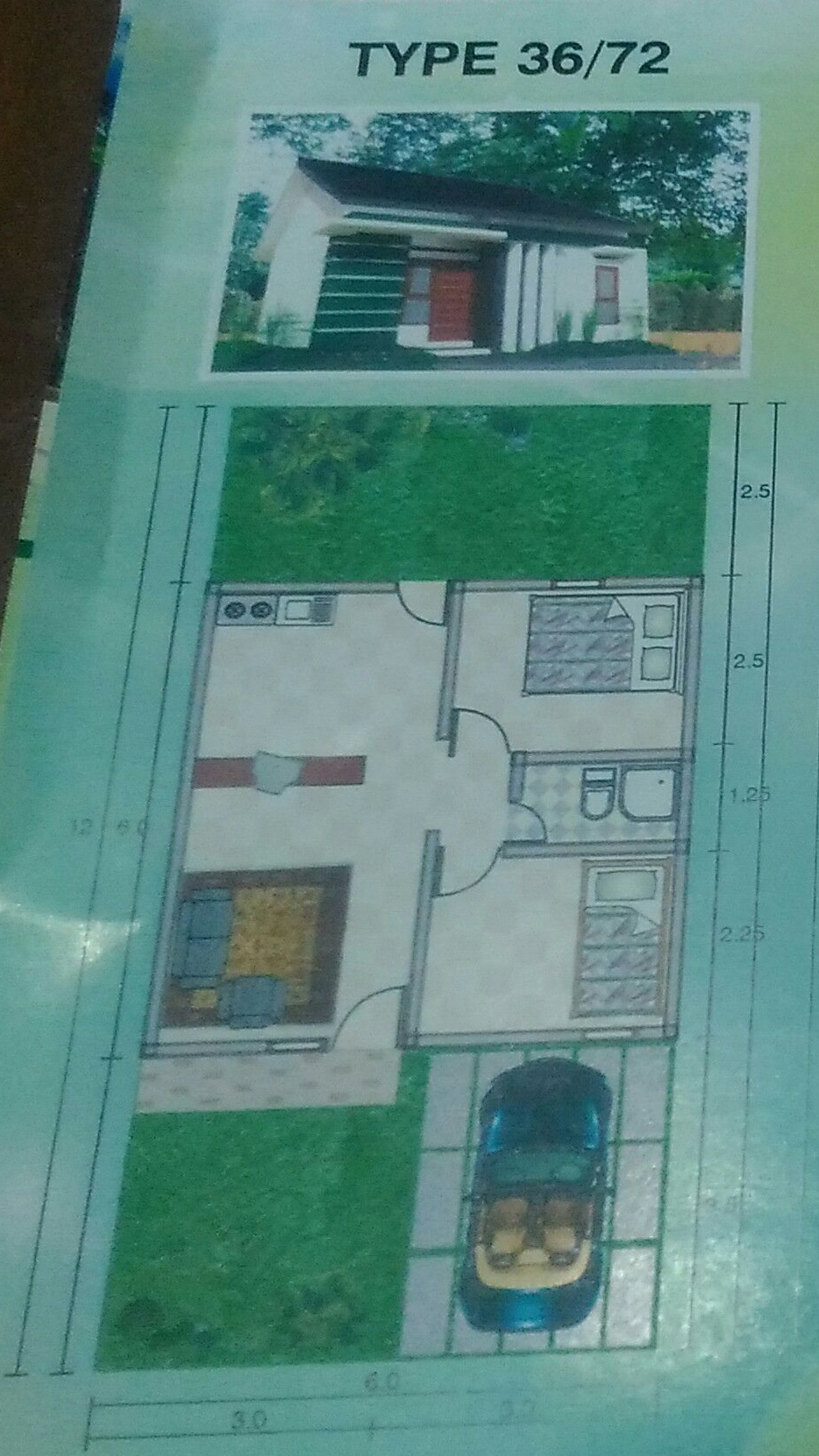 foto denah rumah tipe 36 perumahan ROYAL GARDEN 2