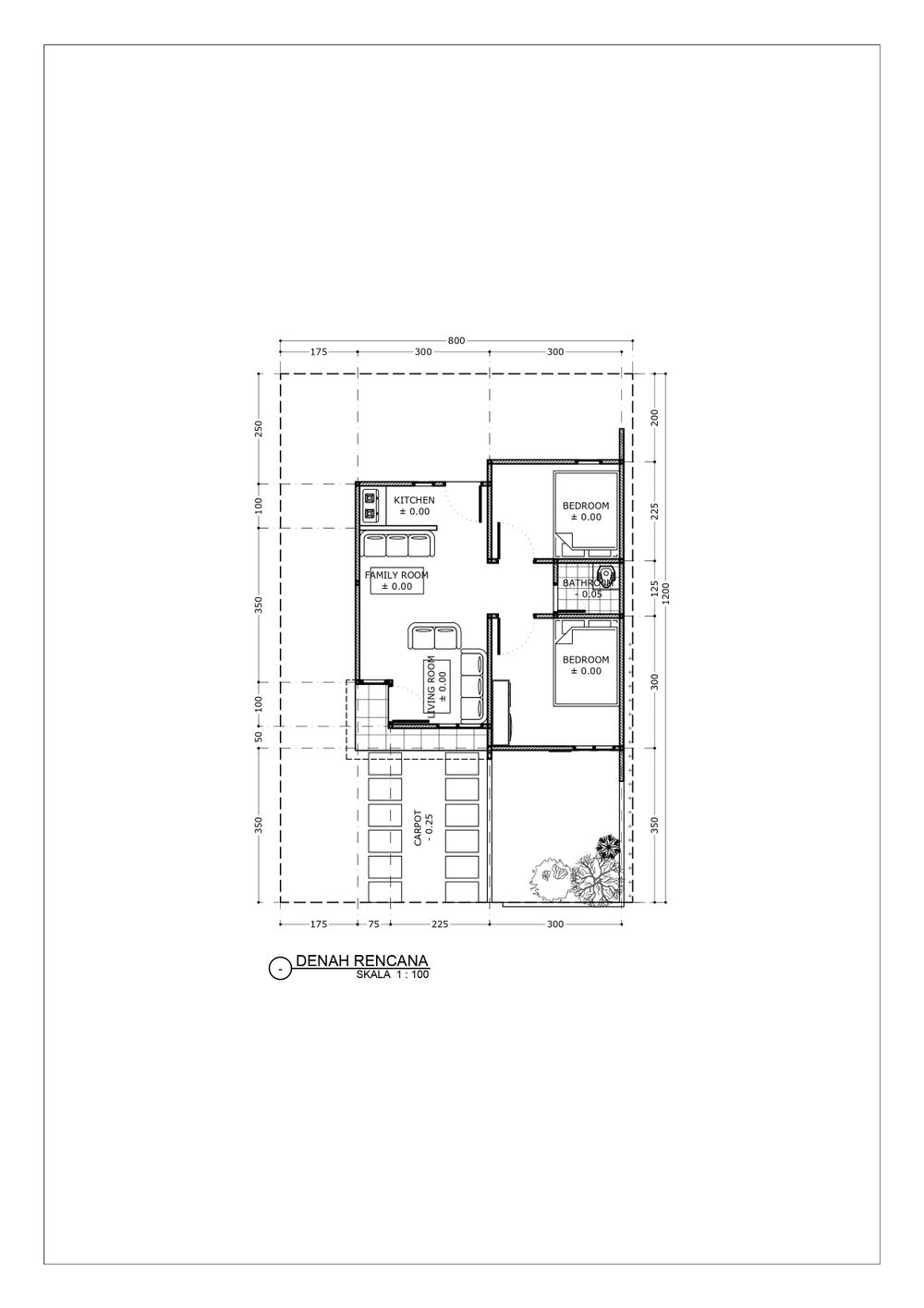 foto denah rumah tipe 36/105 perumahan Tualang residence sweet