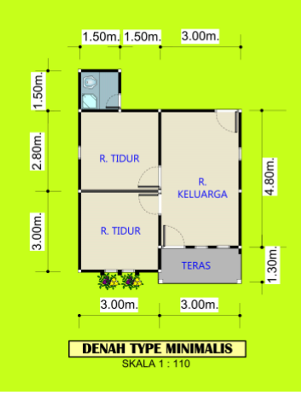 foto denah rumah tipe 36  perumahan CIPTA GRIYA JALAN PAHLAWAN