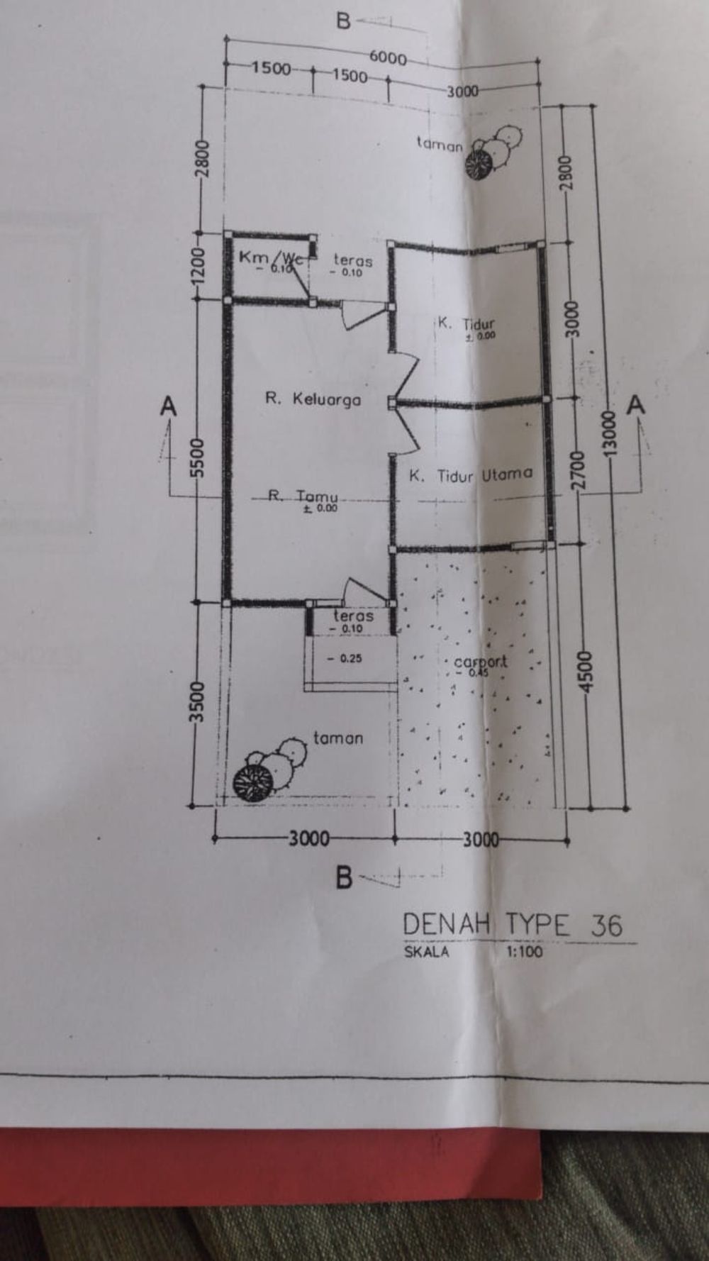 foto denah rumah tipe 36/78 perumahan PURI REA INDAH