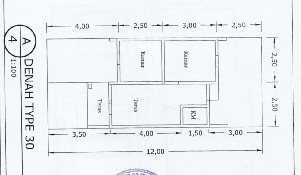 foto denah rumah tipe 30/60 perumahan GRAND RESIDENCE PANTI