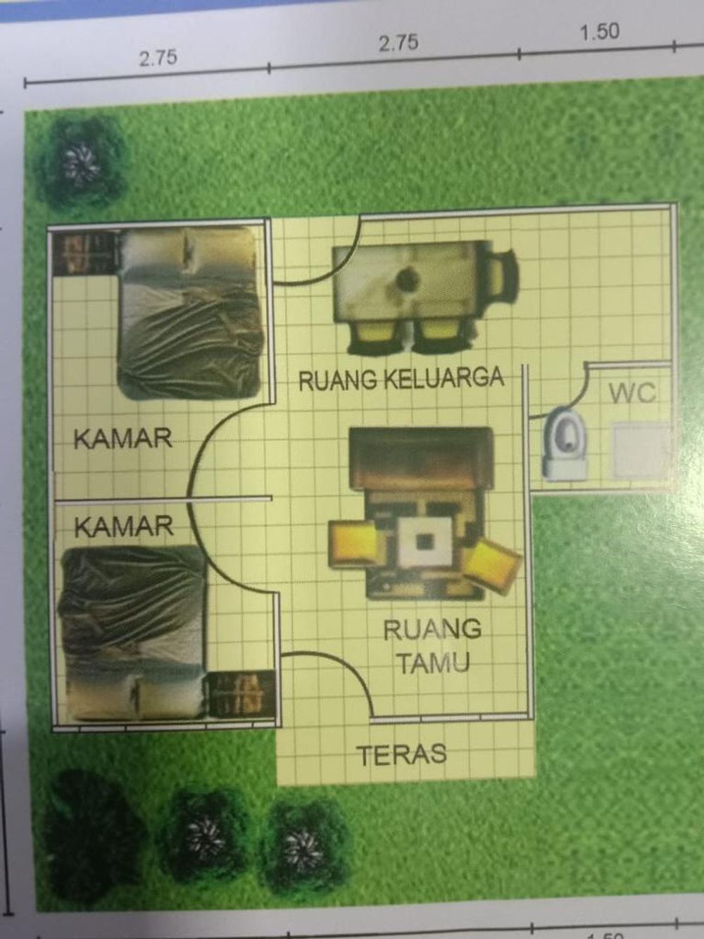foto denah rumah tipe 36 perumahan BALQIS RESIDENCE
