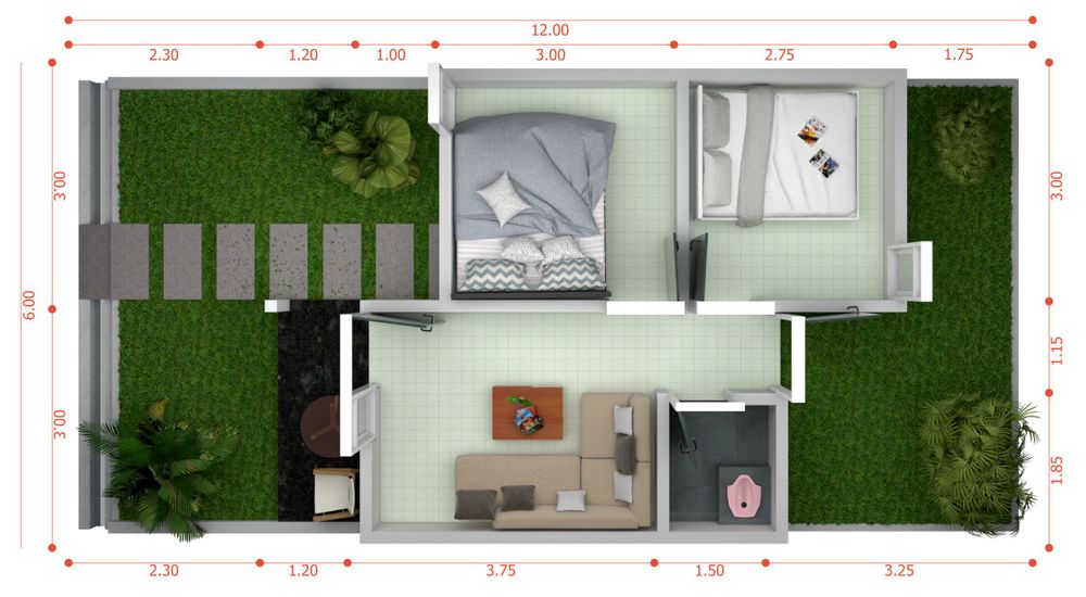 foto denah rumah tipe 36 perumahan Bale Citra