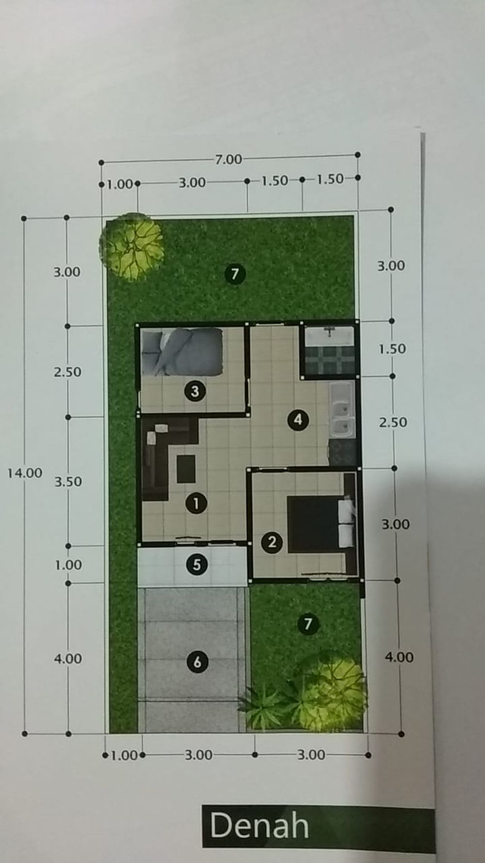 foto denah rumah tipe 36 perumahan Dompak Indah Residence