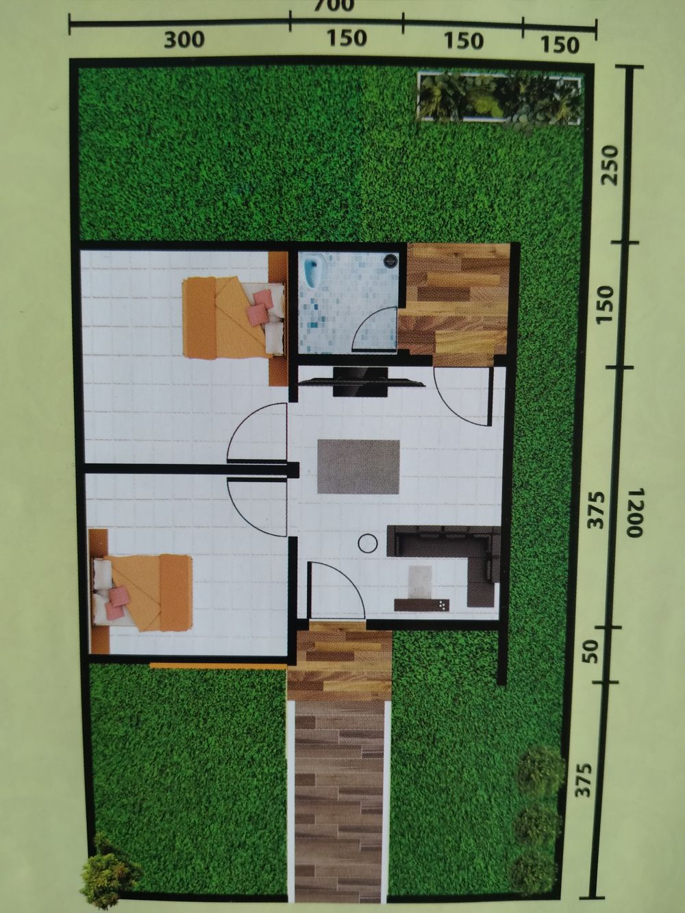 foto denah rumah tipe 36 perumahan PERUMAHAN GRIYA LANGGAR ASRI