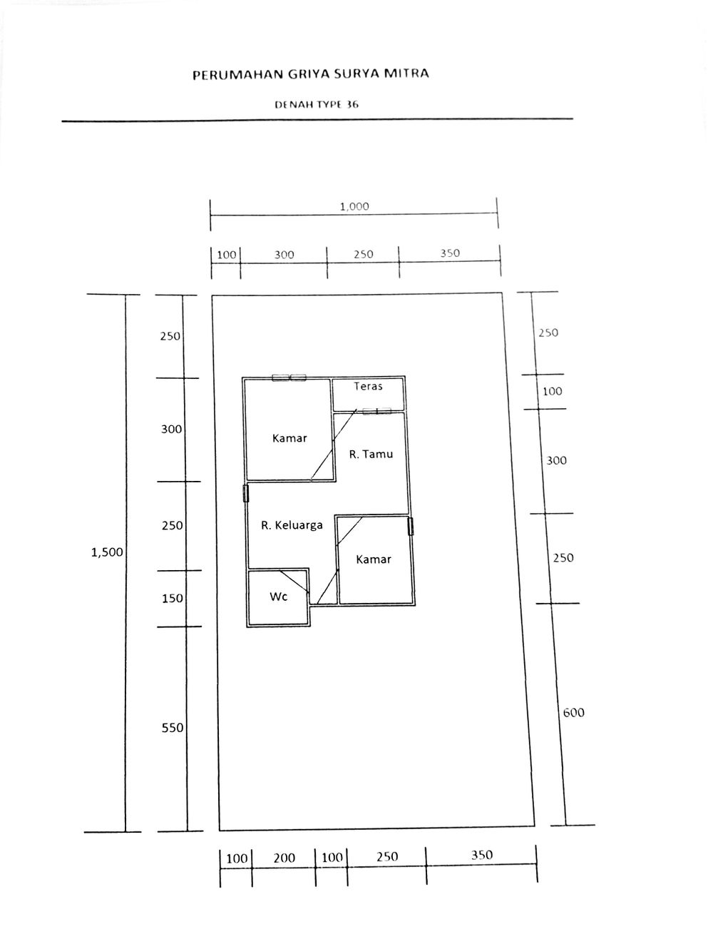 foto denah rumah tipe GRIYA SURYA MITRA 2 perumahan GSM 2