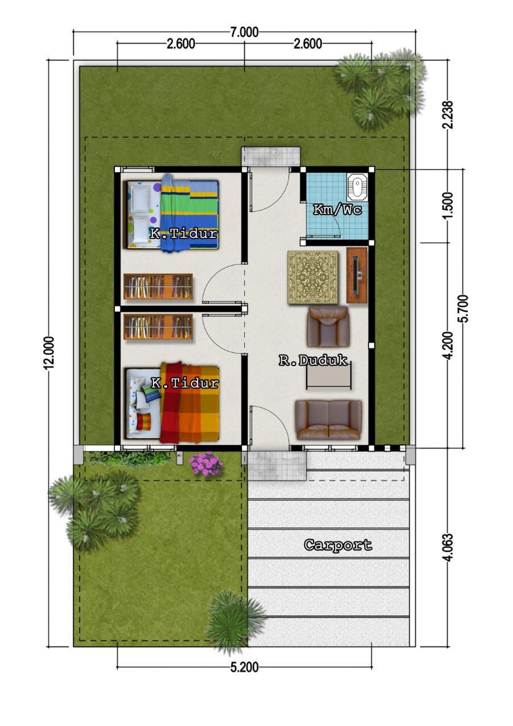 foto denah rumah tipe 30 perumahan LARISA HOME URBAN