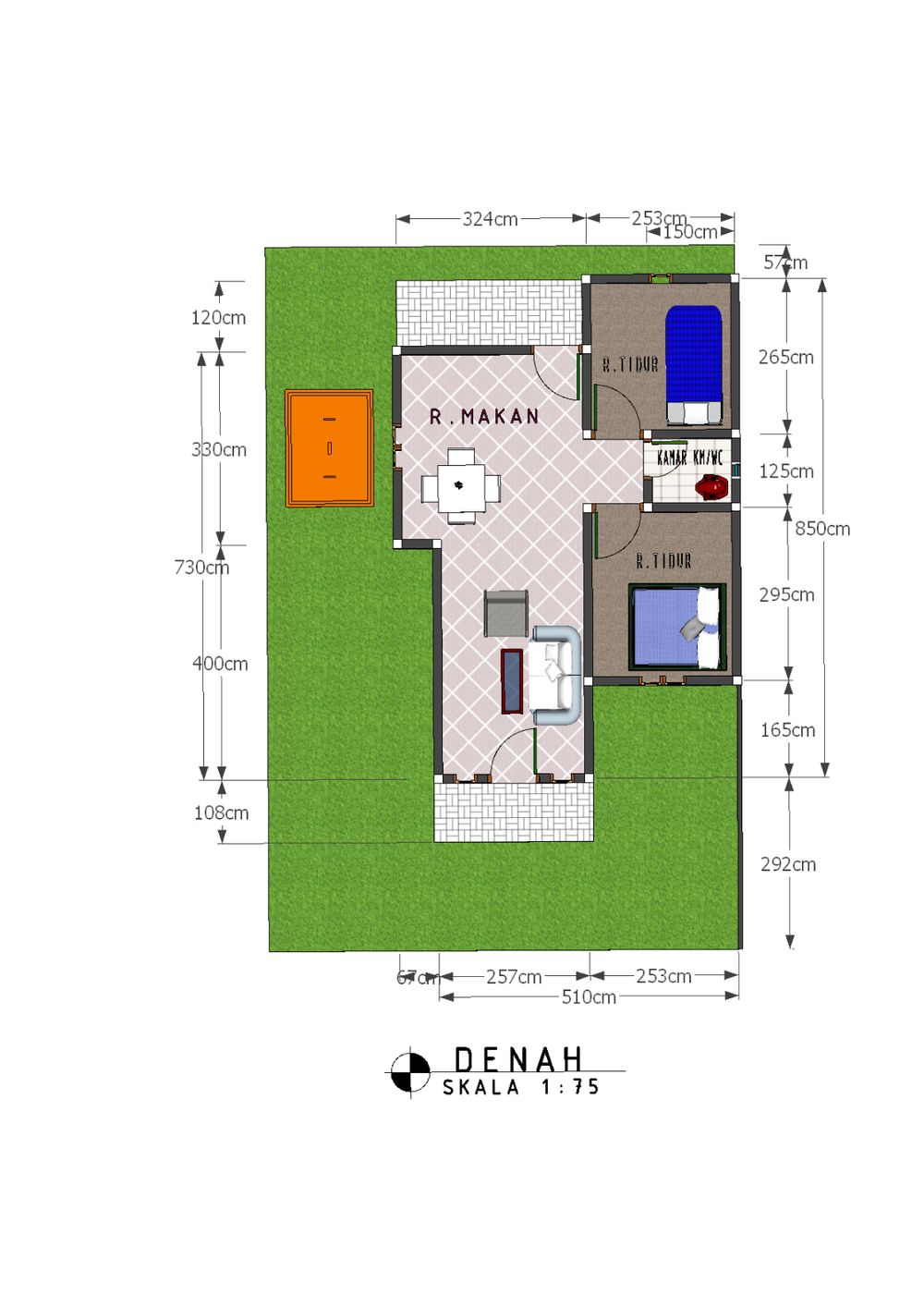 foto denah rumah tipe 36/96 perumahan ARFAI INDAH REGENCY