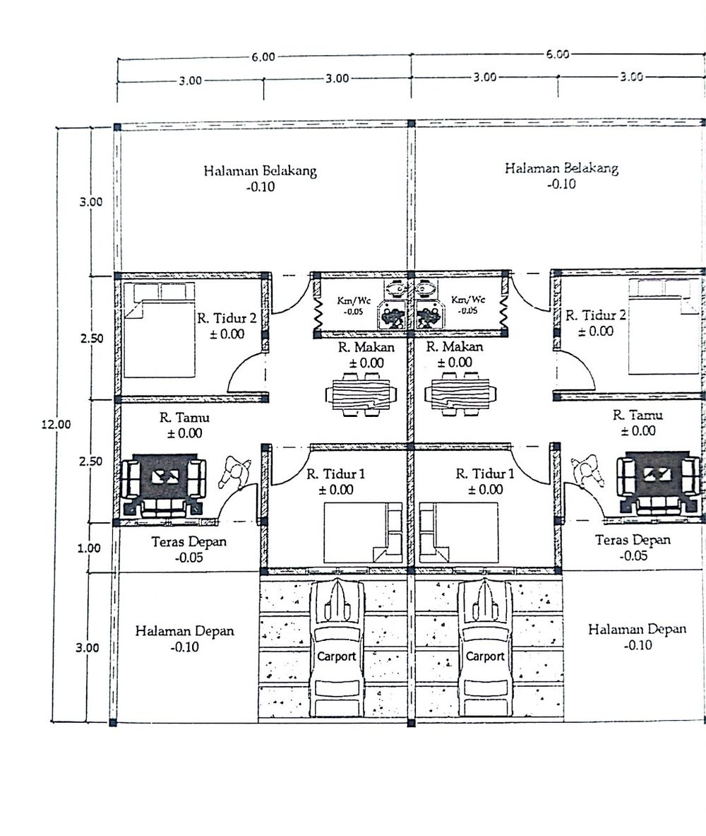 foto denah rumah tipe 36/90 perumahan SRAYA RESIDENCE