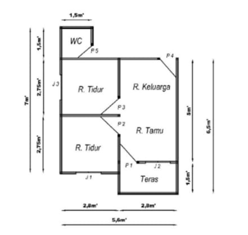 foto denah rumah tipe 36 perumahan GRIYA PASIR PANJANG INDAH