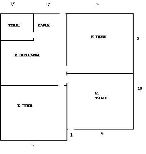 foto denah rumah tipe 36/120 perumahan Gunung Selan Permai