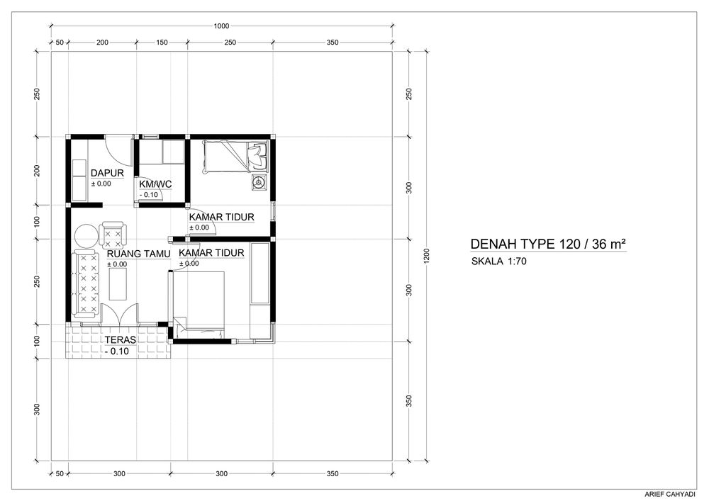 foto denah rumah tipe 36 SUBSIDI perumahan PESONA MANDIRI BLOK C