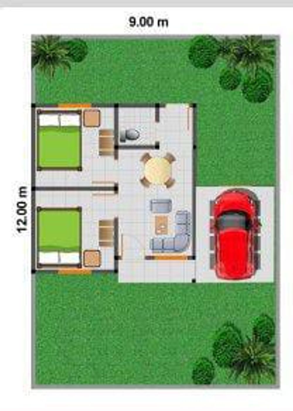 foto denah rumah tipe 36 perumahan Alam Lestari Residence